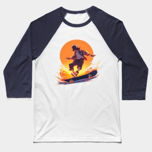 Skater against the sun Baseball T-Shirt